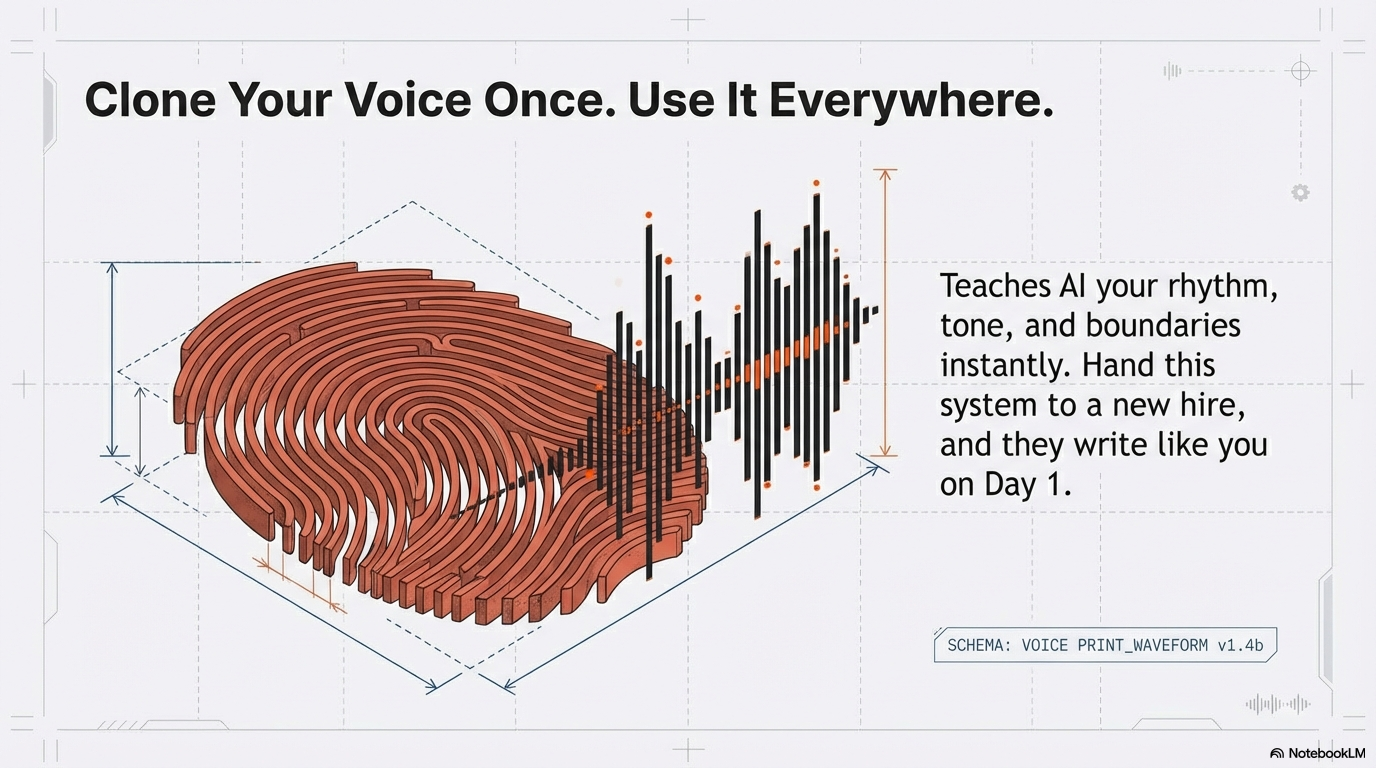 Clone your voice once, use it everywhere — teaches AI your rhythm, tone, and boundaries instantly