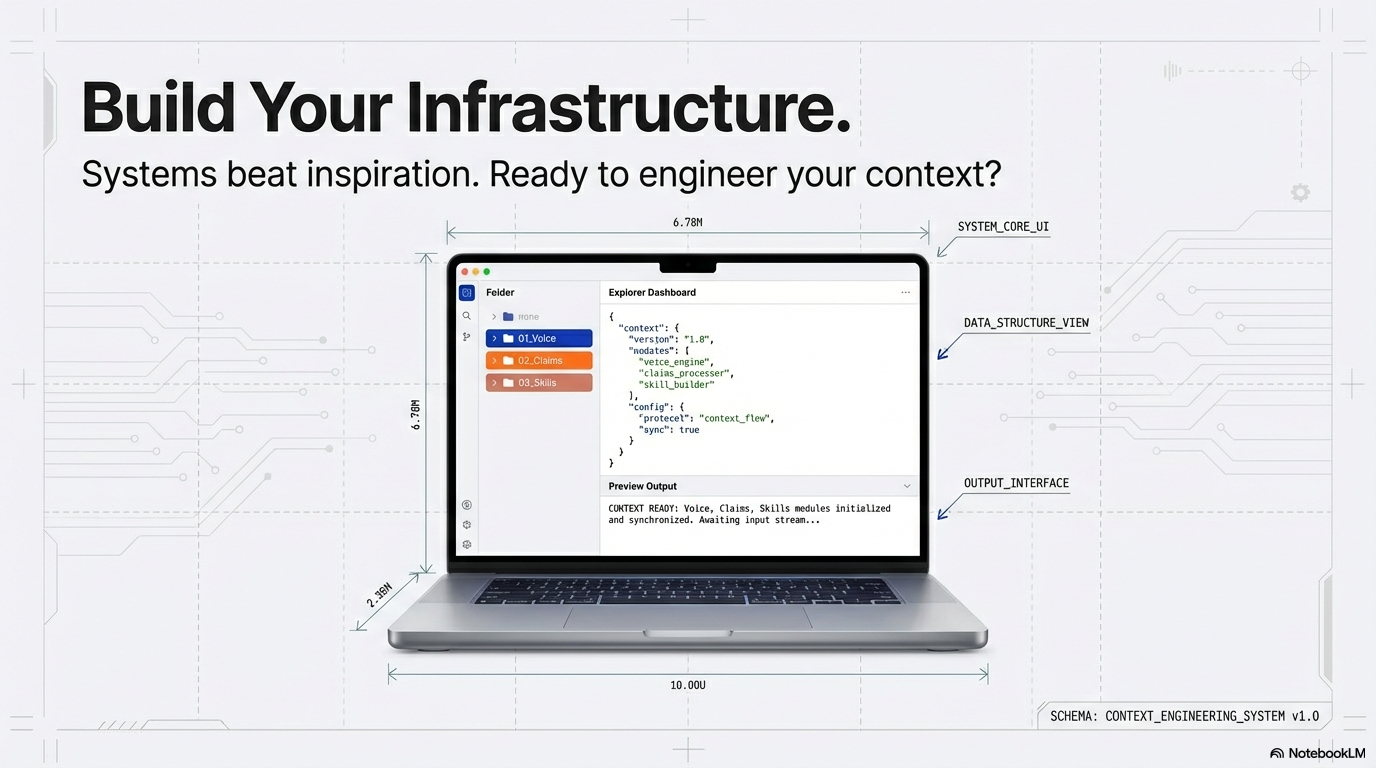 Build your infrastructure — systems beat inspiration, ready to engineer your context